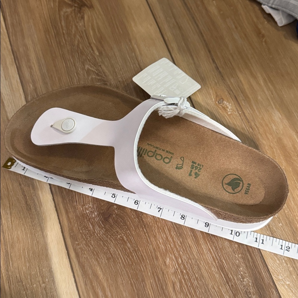 Papillio White Cork Footbed Thong Sandals with Buckle - Picture 10 of 10